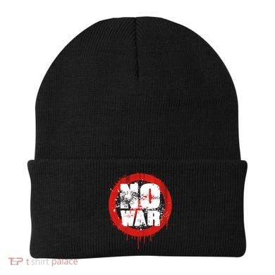 No War Distressed Grunge Paint  Beanie