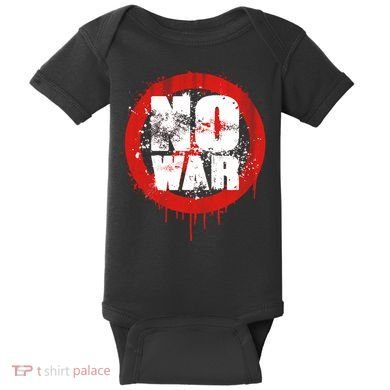 No War Distressed Grunge Paint  Baby Bodysuit