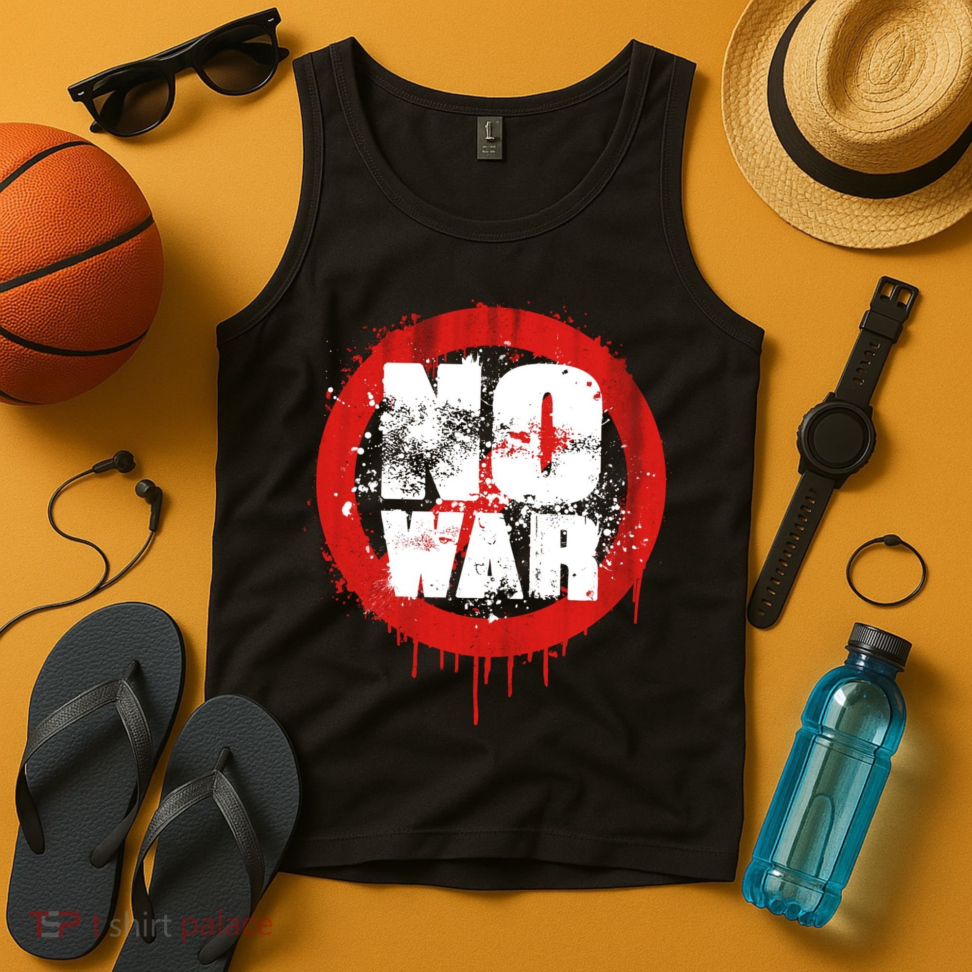 No War Distressed Grunge Paint  Tank Top