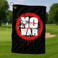 No War Distressed Grunge Paint  Golf Towel thumb 1