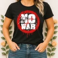 No War Distressed Grunge Paint  Women's T-Shirt thumb 2