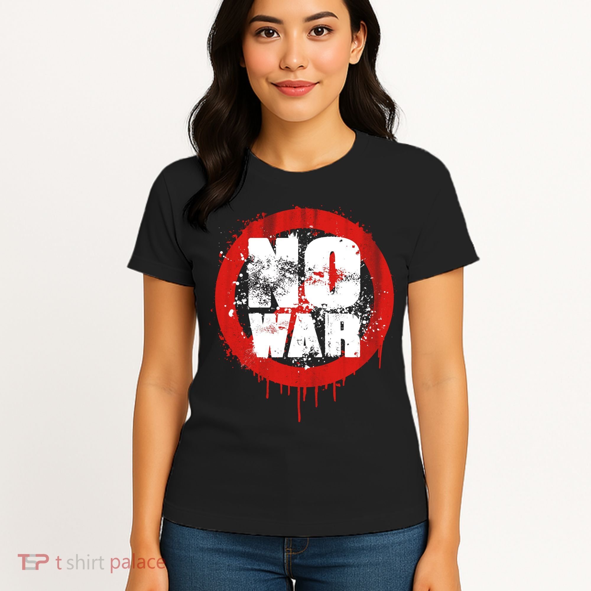 No War Distressed Grunge Paint  Women's T-Shirt