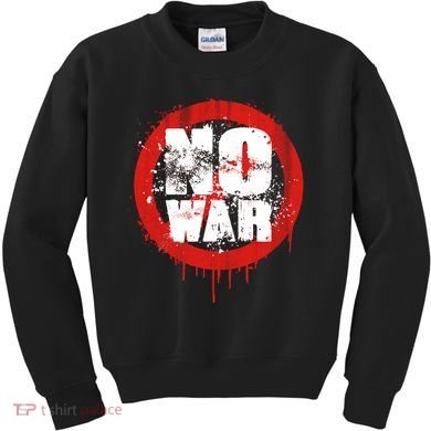 No War Distressed Grunge Paint  Kids Sweatshirt