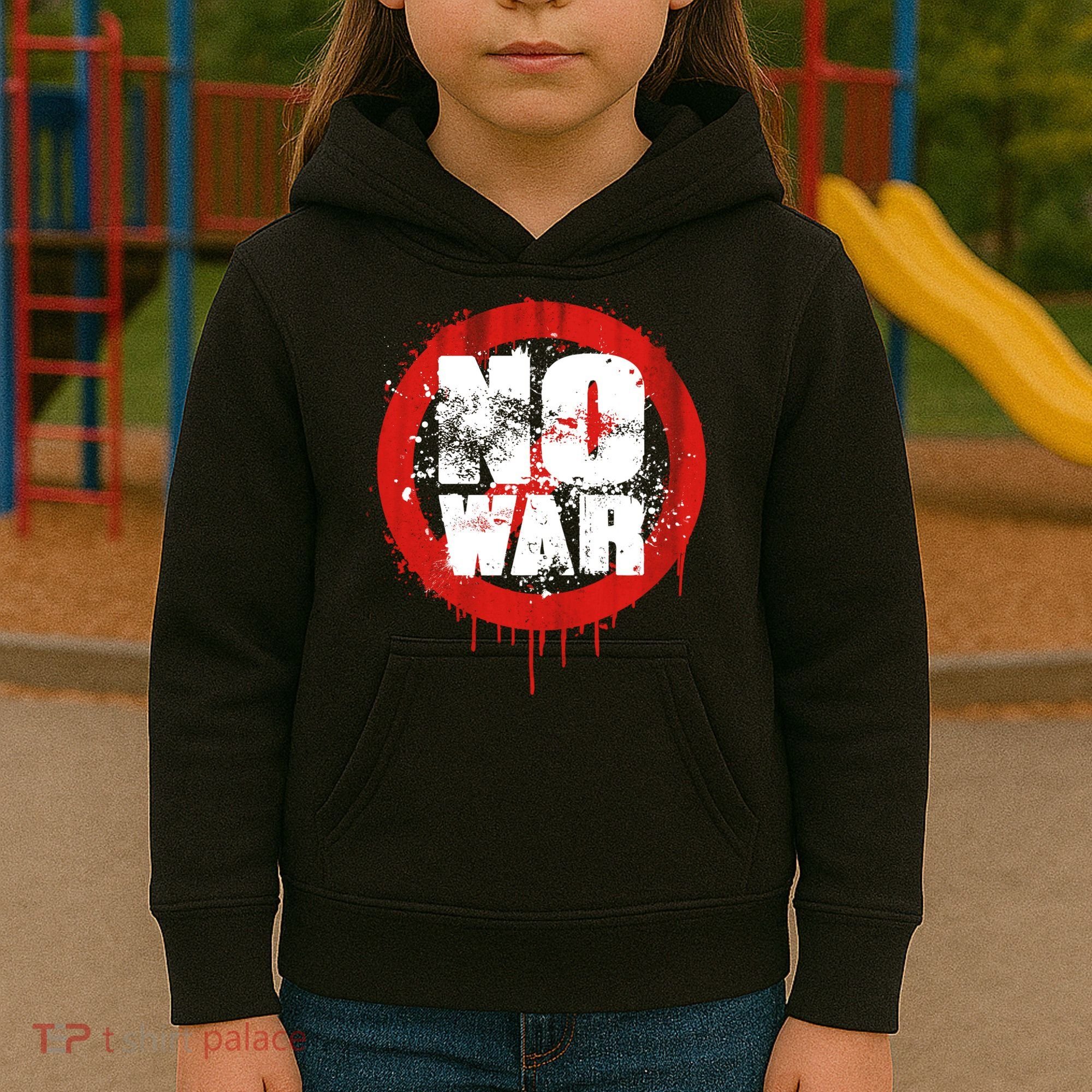 No War Distressed Grunge Paint  Kids Hoodie