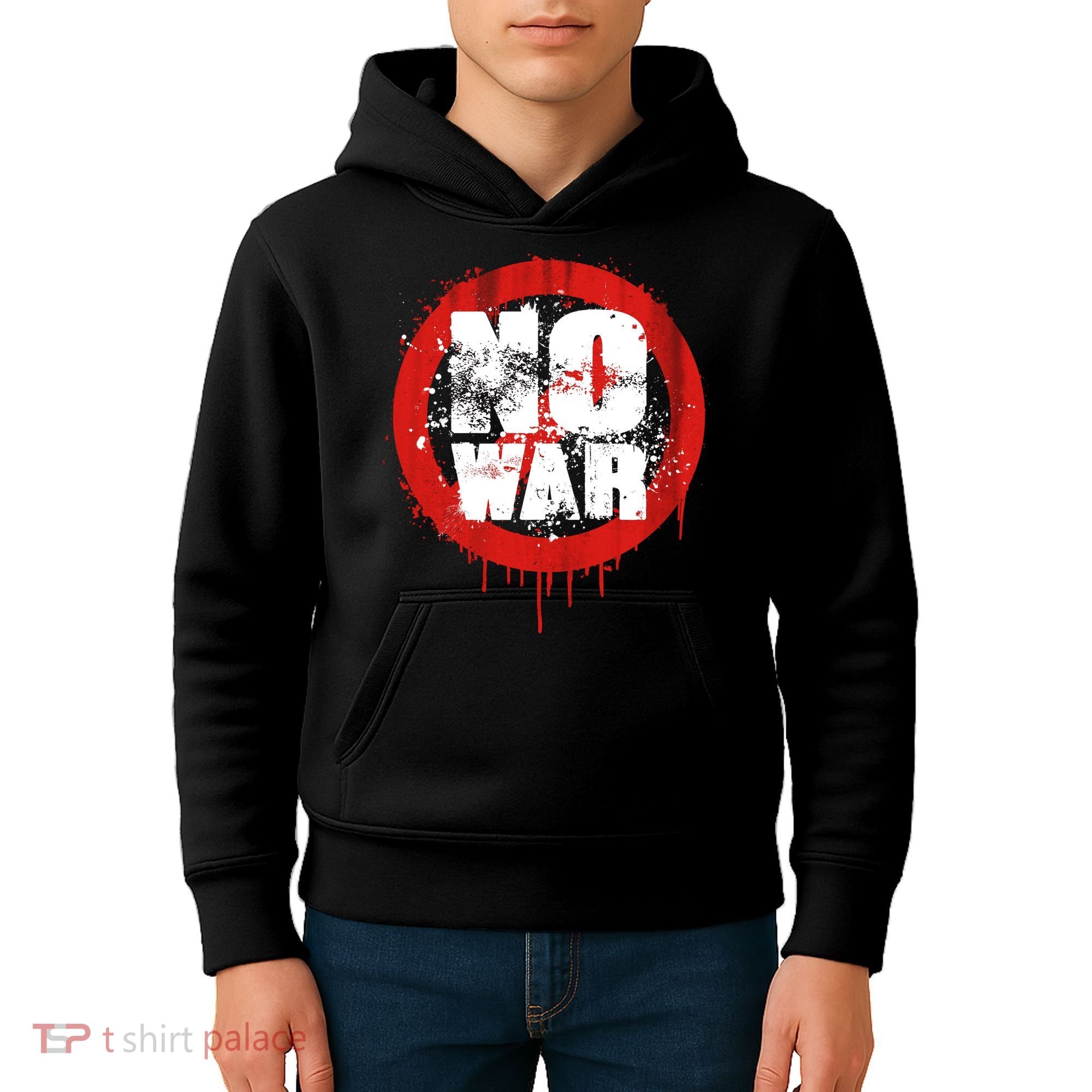No War Distressed Grunge Paint  Kids Hoodie