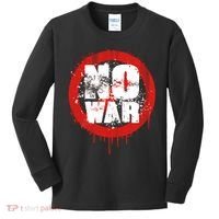 No War Distressed Grunge Paint  Kids Long Sleeve Shirt thumb 0