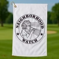 Neighborhood Watch Funny Golf Towel thumb 1
