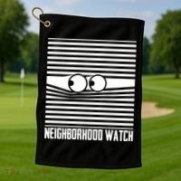 Neighborhood Watch Funny Gift Golf Towel thumb 1