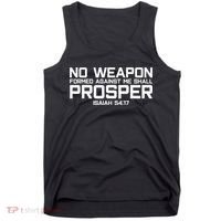 No Weapon Formed Against Me Shall Prosper Jesus Christian Tank Top thumb 0
