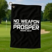 No Weapon Formed Against Me Shall Prosper Jesus Christian Golf Towel thumb 1