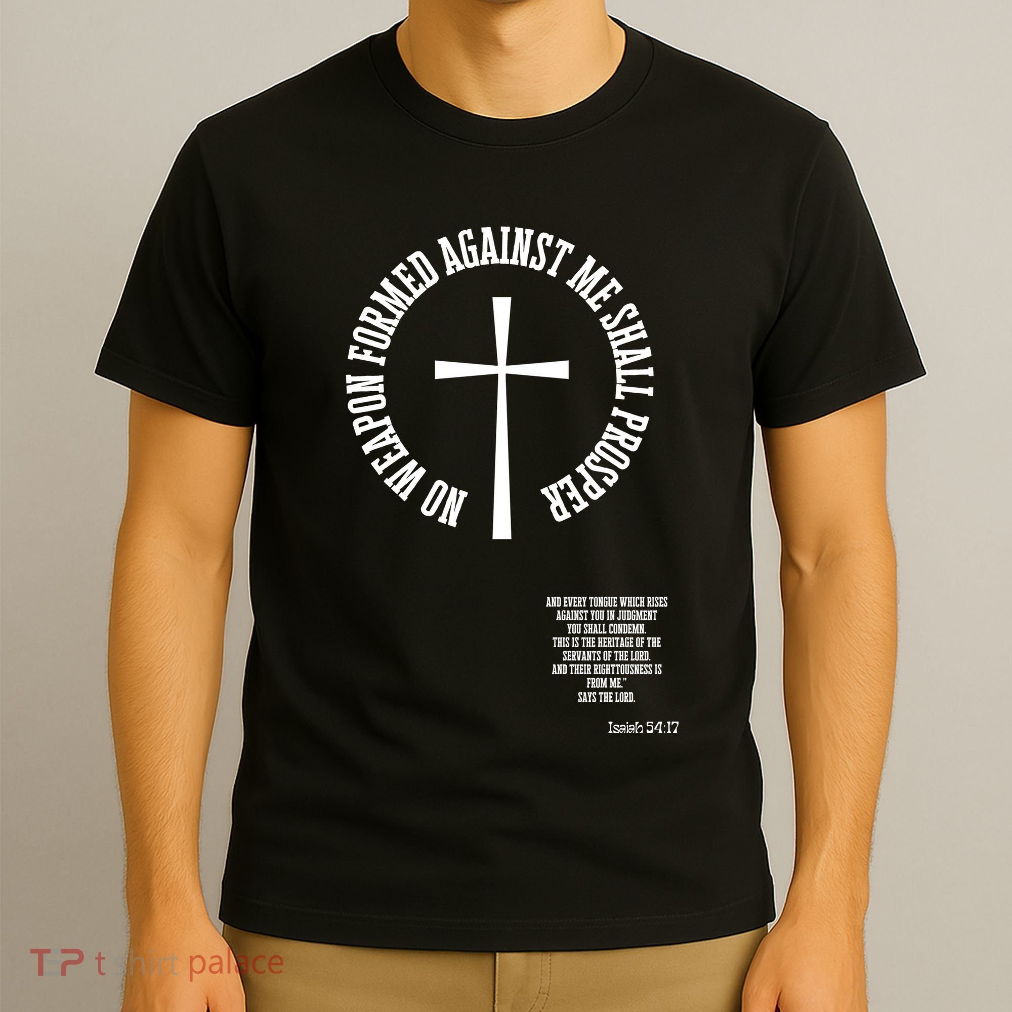 No Weapon Formed Against Me Shall Proser Jesus Is King Christian T-Shirt