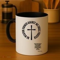 No Weapon Formed Against Me Shall Proser Jesus Is King Christian Coffee Mug thumb 4