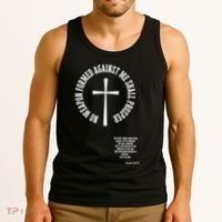 No Weapon Formed Against Me Shall Proser Jesus Is King Christian Tank Top thumb 3