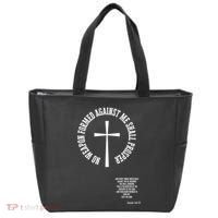 No Weapon Formed Against Me Shall Proser Jesus Is King Christian Tote Bag thumb 0