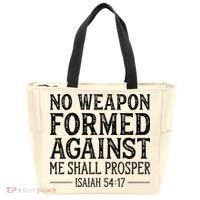 No Weapon Formed Against Me Shall Prosper Christian Tote Bag thumb 0