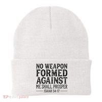 No Weapon Formed Against Me Shall Prosper Christian Beanie thumb 0