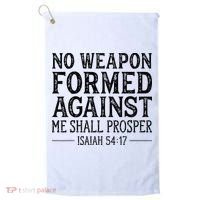 No Weapon Formed Against Me Shall Prosper Christian Golf Towel thumb 0