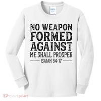No Weapon Formed Against Me Shall Prosper Christian Kids Long Sleeve Shirt thumb 0