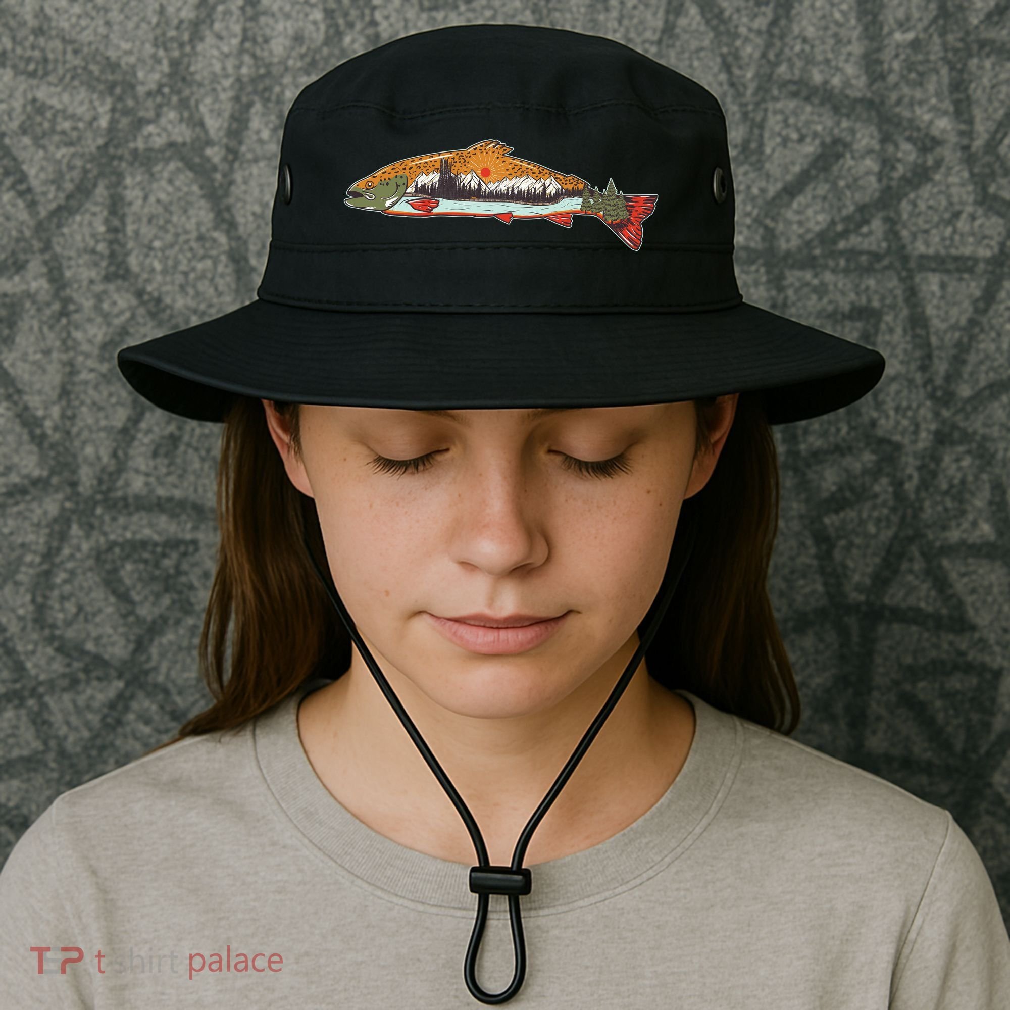 Nature Wilderness Fishing Fan Bucket Hat