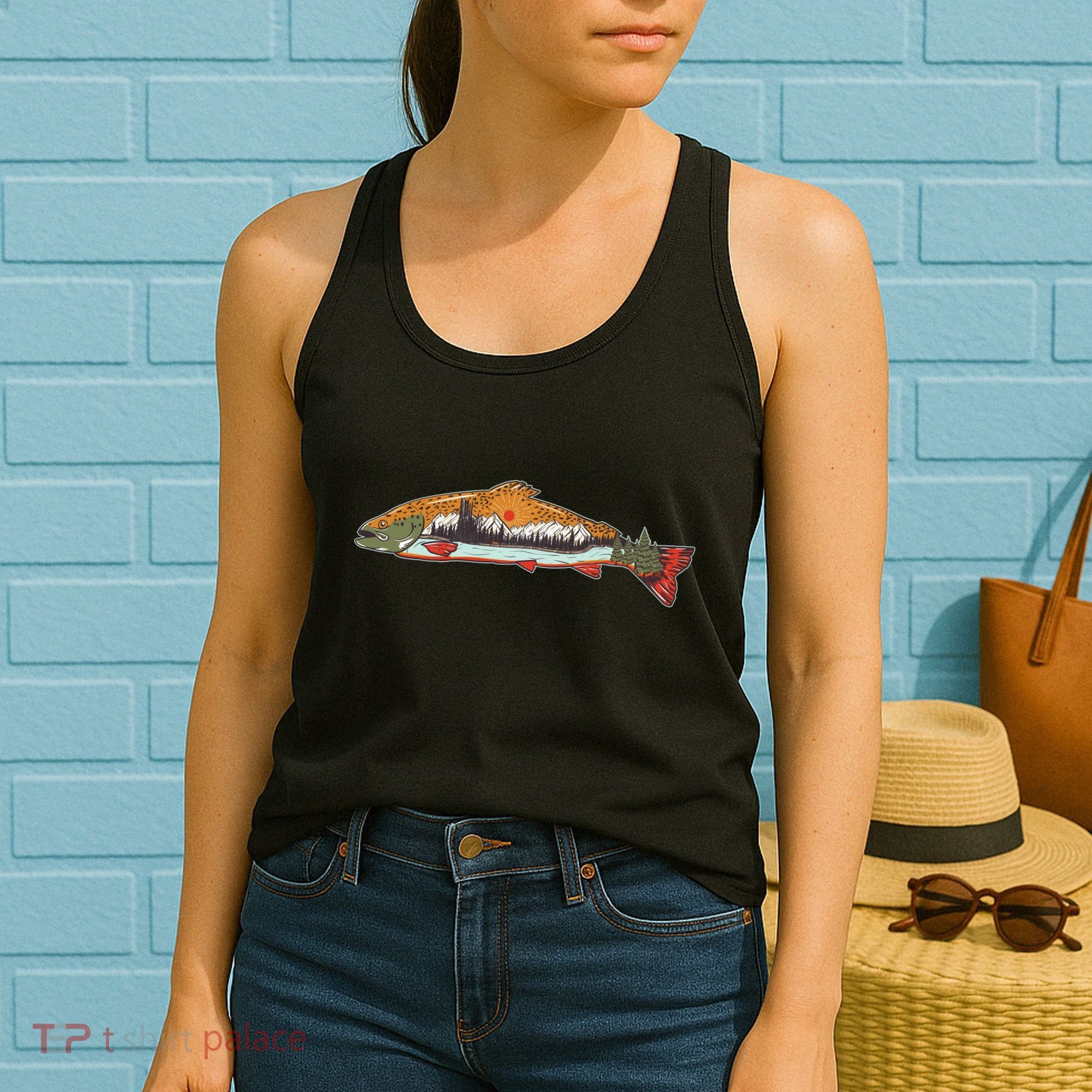Nature Wilderness Fishing Fan Women's Tank Top