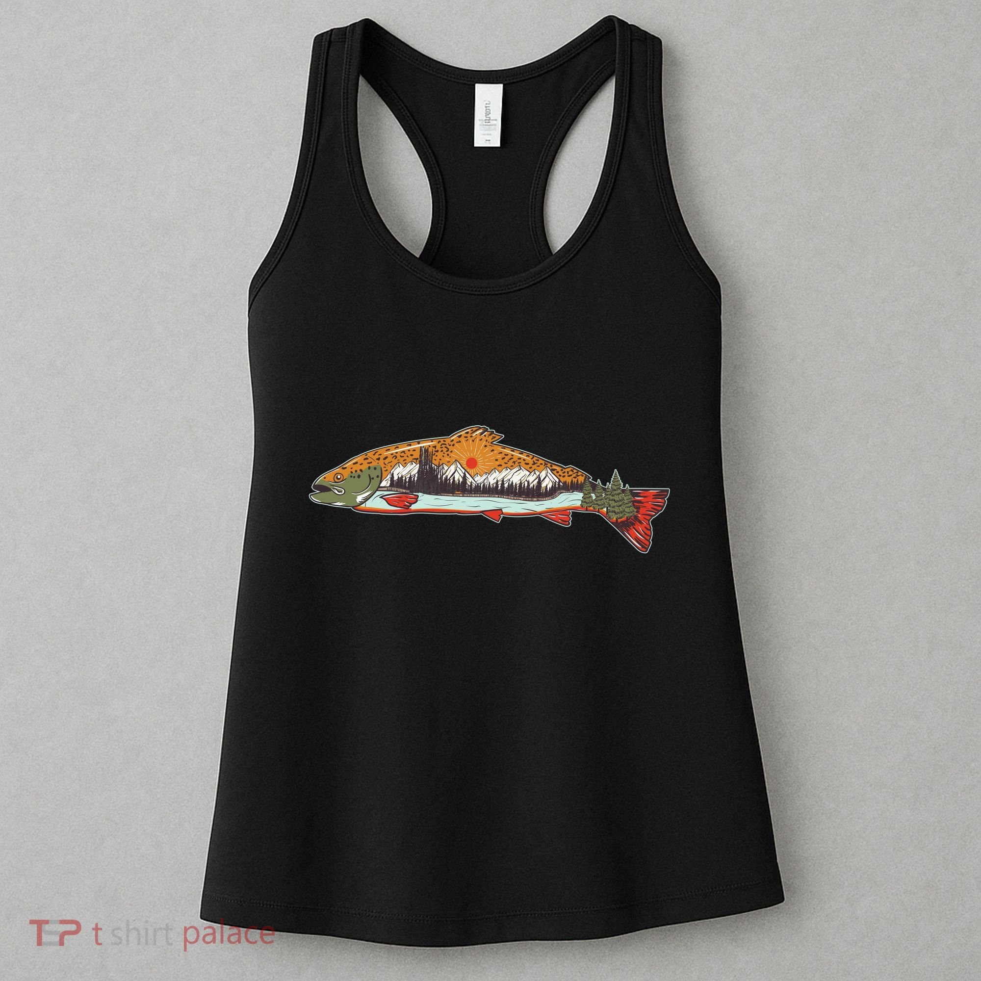 Nature Wilderness Fishing Fan Women's Tank Top