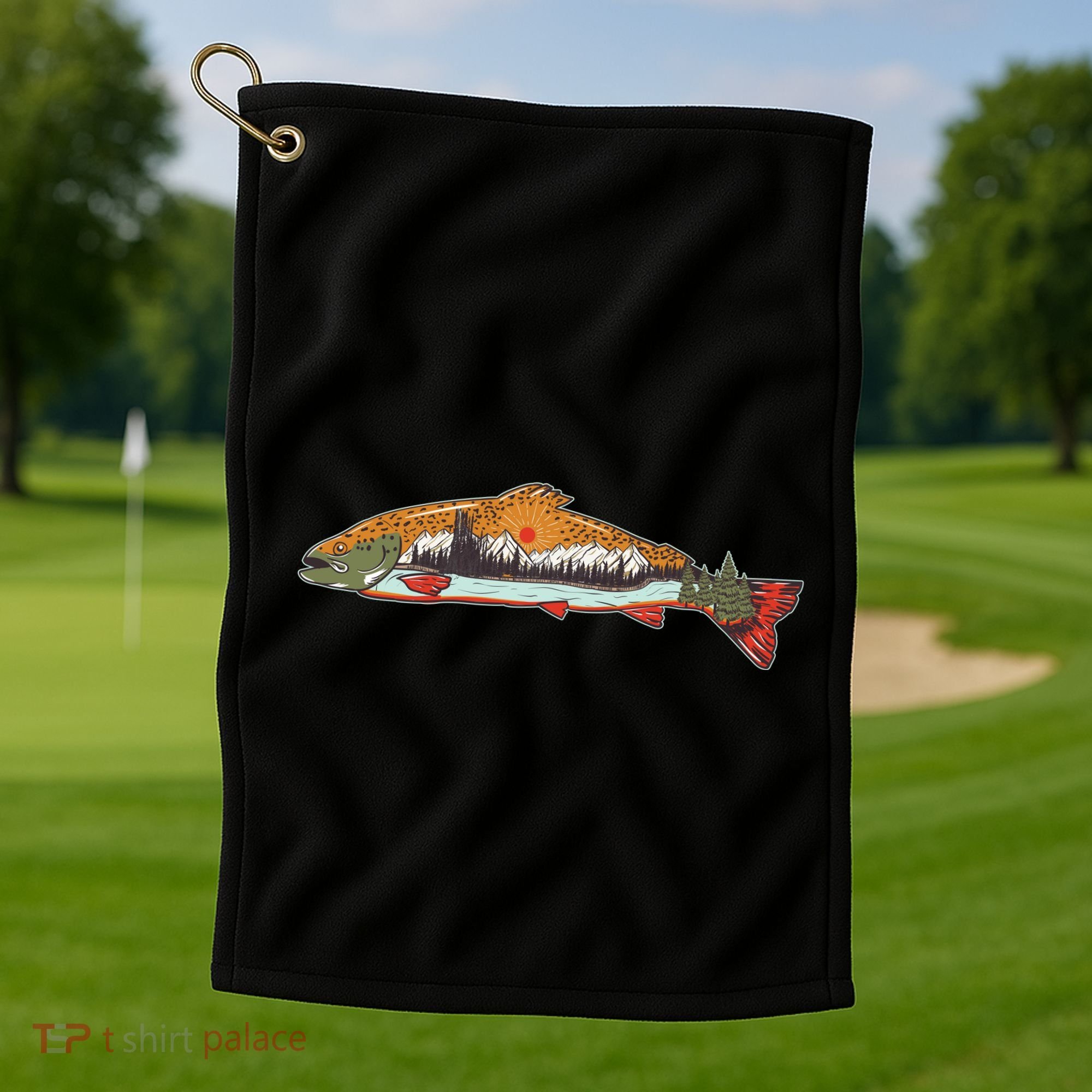 Nature Wilderness Fishing Fan Golf Towel