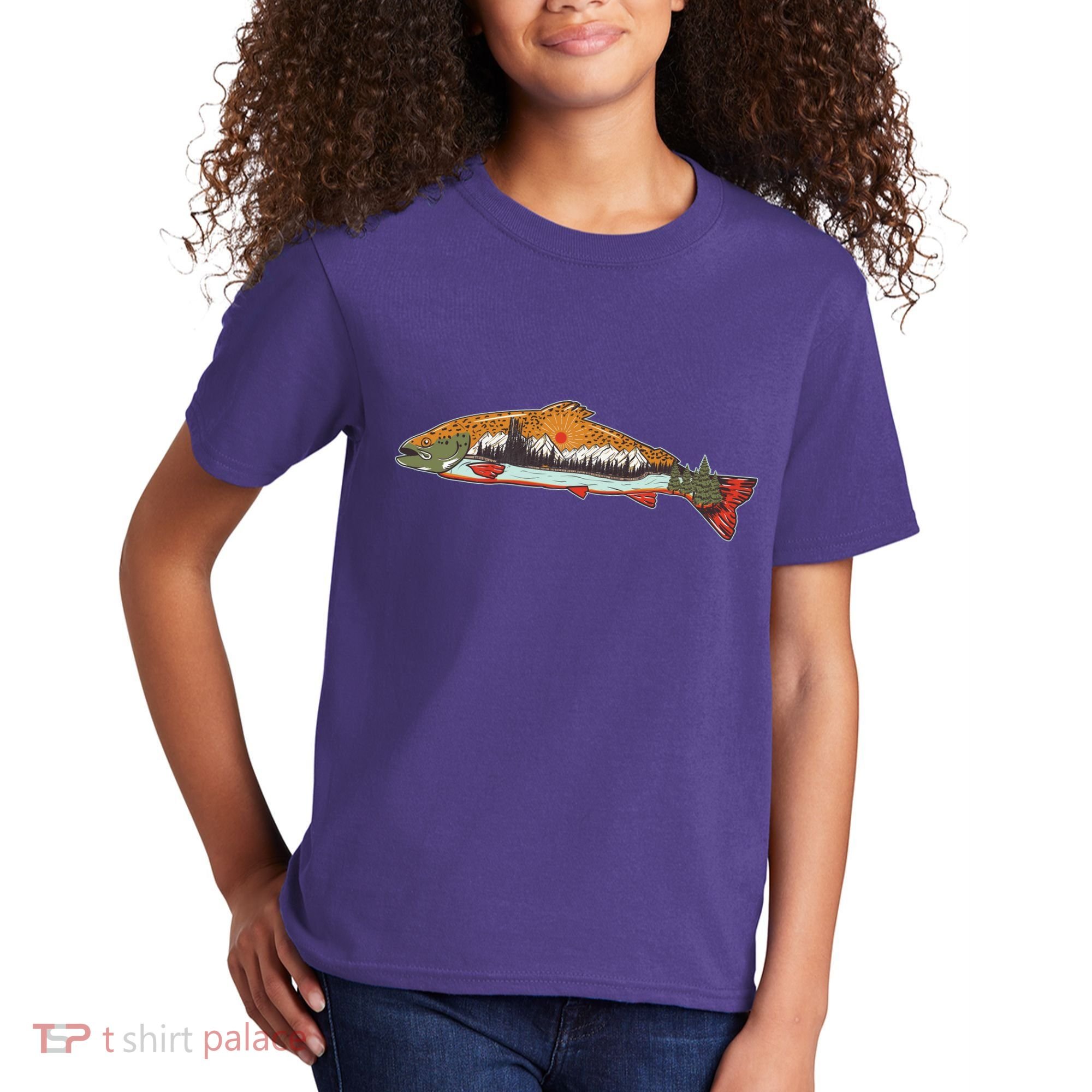 Nature Wilderness Fishing Fan Kids T-Shirt