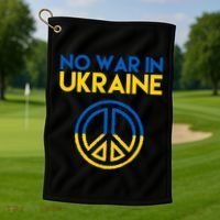 No War In Ukraine Peace Golf Towel thumb 1