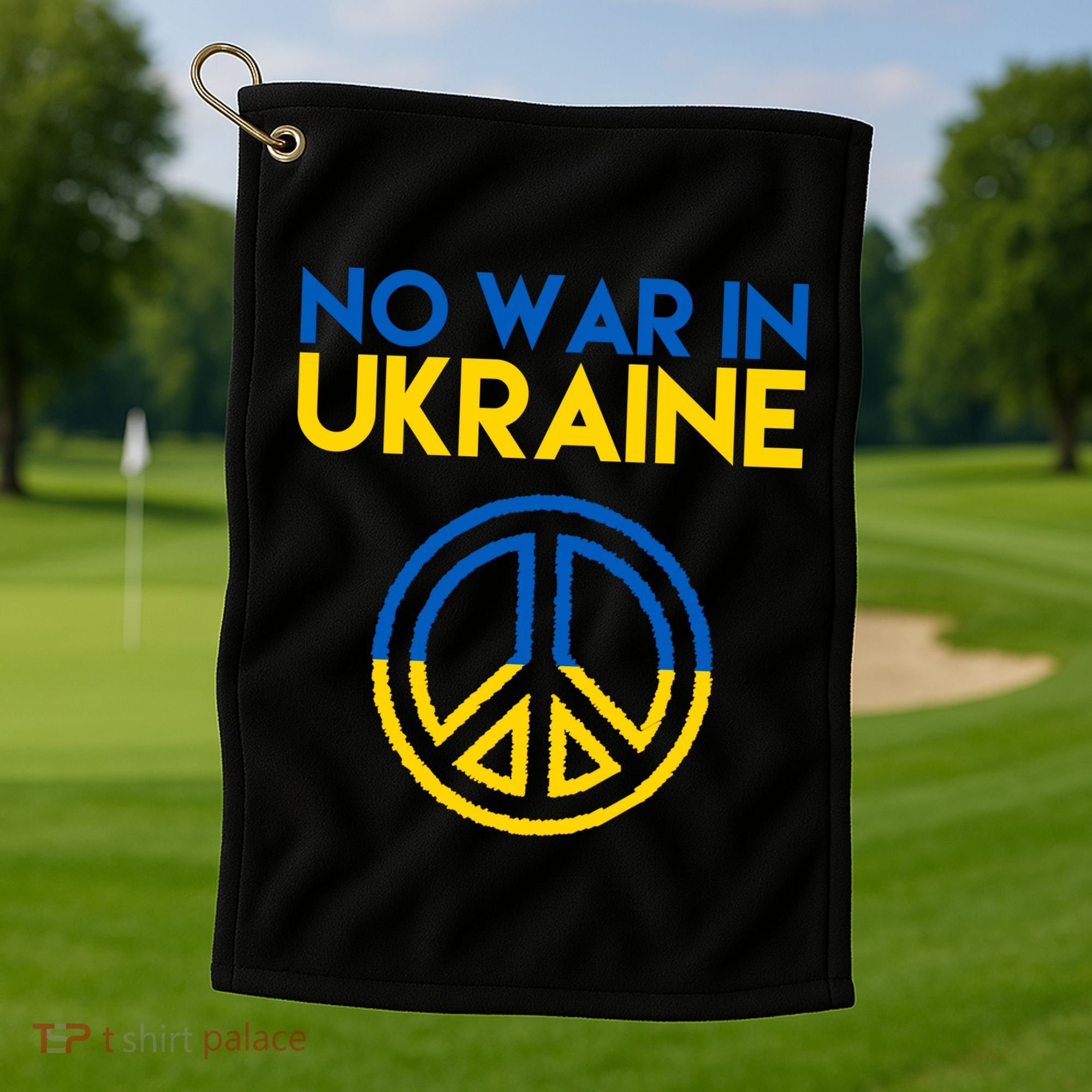 No War In Ukraine Peace Golf Towel