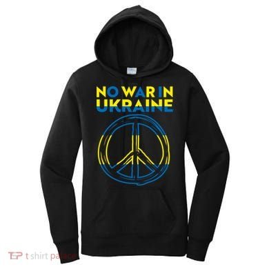 No War In Ukraine Peace Sign Symbol Women's Hoodie