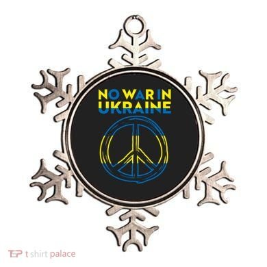 No War In Ukraine Peace Sign Symbol Ornament