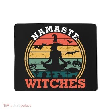 Namaste Witches Meditation Halloween Design Mousepad