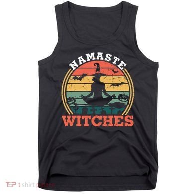 Namaste Witches Meditation Halloween Design Tank Top
