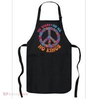 No Wars No Ice No Kings Boho Hippie Flower Peace Symbol Apron thumb 0