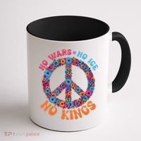 No Wars No Ice No Kings Boho Hippie Flower Peace Symbol Coffee Mug thumb 1