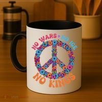 No Wars No Ice No Kings Boho Hippie Flower Peace Symbol Coffee Mug thumb 4