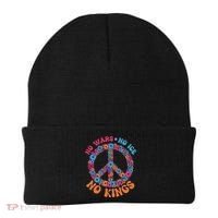 No Wars No Ice No Kings Boho Hippie Flower Peace Symbol Beanie thumb 0