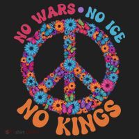 No Wars No Ice No Kings Boho Hippie Flower Peace Symbol Beanie thumb 2