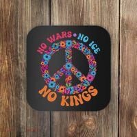 No Wars No Ice No Kings Boho Hippie Flower Peace Symbol Coaster thumb 0