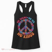 No Wars No Ice No Kings Boho Hippie Flower Peace Symbol Women's Tank Top thumb 0