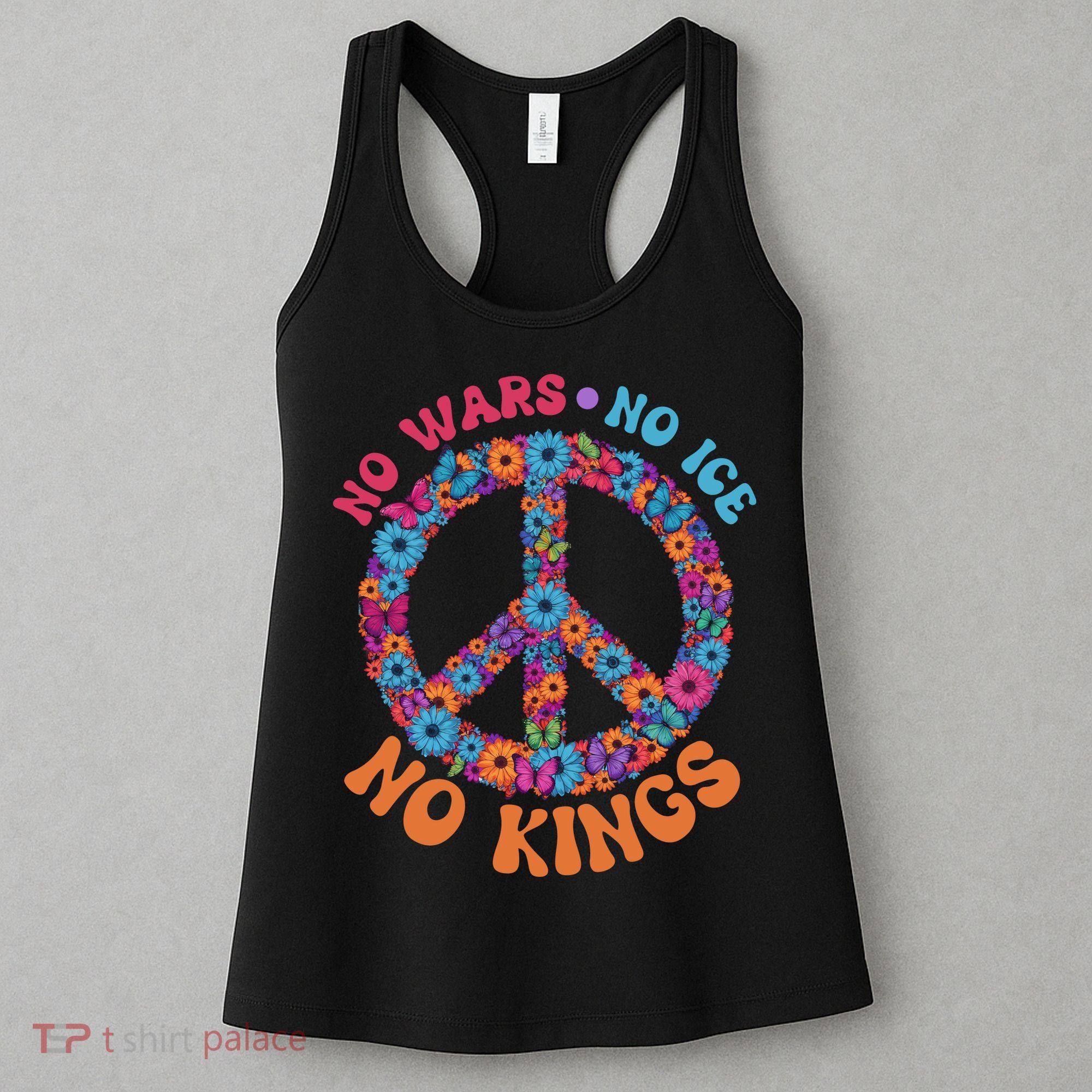 No Wars No Ice No Kings Boho Hippie Flower Peace Symbol Women's Tank Top