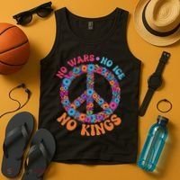 No Wars No Ice No Kings Boho Hippie Flower Peace Symbol Tank Top thumb 4