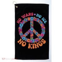 No Wars No Ice No Kings Boho Hippie Flower Peace Symbol Golf Towel thumb 0