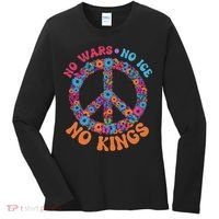 No Wars No Ice No Kings Boho Hippie Flower Peace Symbol Women's Long Sleeve Shirt thumb 0