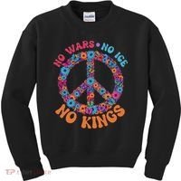No Wars No Ice No Kings Boho Hippie Flower Peace Symbol Kids Sweatshirt thumb 0