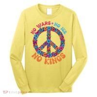 No Wars No Ice No Kings Boho Hippie Flower Peace Symbol Long Sleeve Shirt thumb 0