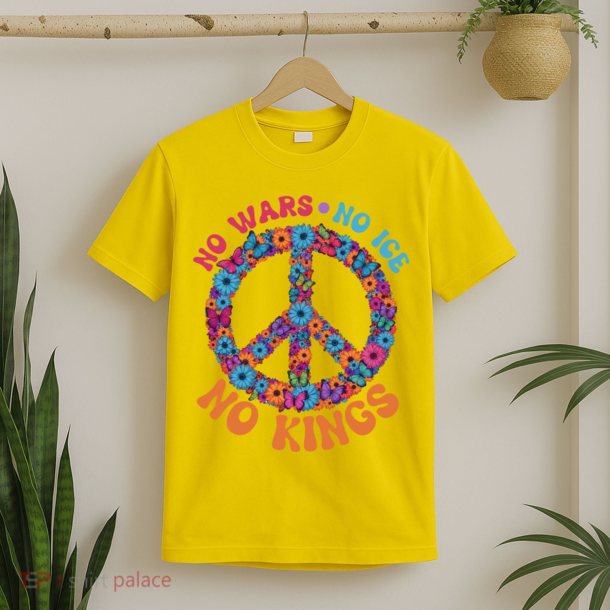 No Wars No Ice No Kings Boho Hippie Flower Peace Symbol T-Shirt