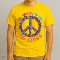 No Wars No Ice No Kings Boho Hippie Flower Peace Symbol T-Shirt thumb 3