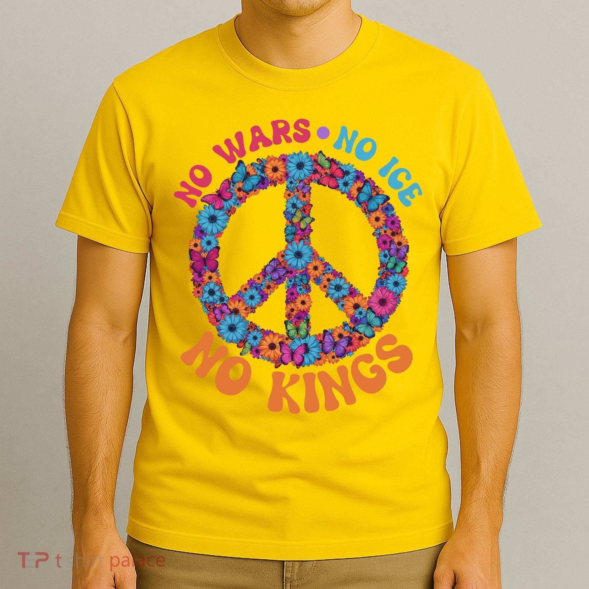 No Wars No Ice No Kings Boho Hippie Flower Peace Symbol T-Shirt