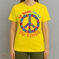 No Wars No Ice No Kings Boho Hippie Flower Peace Symbol T-Shirt thumb 4